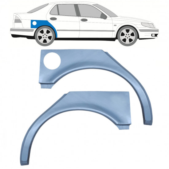 Takalokasuoja korjaussarja varten Saab 9-5 1997-2010 / Vasen+Oikea / Sarja 10029