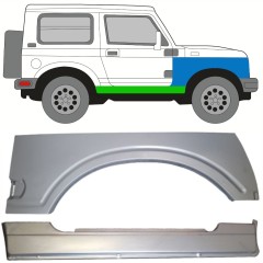 Täysi kynnys ja etulokasuojan korjauspaneeli varten Suzuki Samurai 1981- / Oikea / Sarja 10034