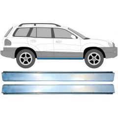 Kynnys sisäosa varten Hyundai Santa Fe 2001-2006 / Vasen+Oikea / Sarja 11587