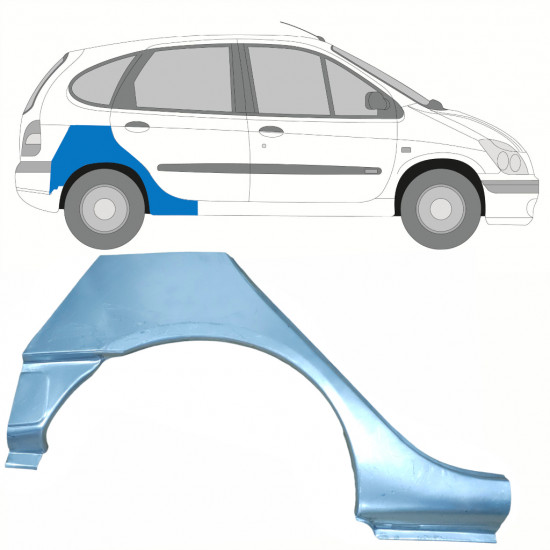 Kynnys ja takalokasuojan korjauspaneeli varten Renault Scenic 1995-2003 / Oikea 8405