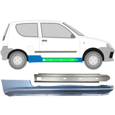 Kynnyksen ja sisäkynnyksen korjauspaneeli varten Fiat Seicento 1998-2010 / Oikea / Sarja 14720