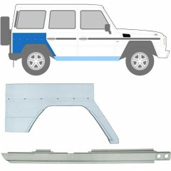 Kynnyspelti + takalokasuojan korjaussarja varten Mercedes G-Class W460 W461 W463 1979- / Oikea / Sarja 10005