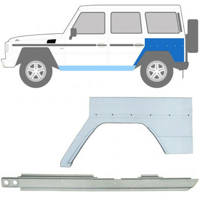 Kynnyspelti + takalokasuojan korjaussarja varten Mercedes G-Class 1992- / Vasen / Sarja 10010