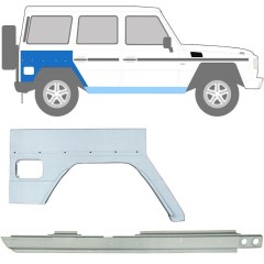 Kynnyspelti + takalokasuojan korjaussarja varten Mercedes G-Class W460 W461 W463 1979- / Oikea / Sarja 10009