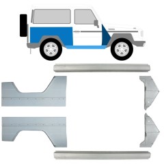 Kynnyksen, etulokasuojan ja takalokasuojan korjausosa varten Mercedes G-Class W460 W461 W463 1979-2017 / Vasen+Oikea / Sarja 9709