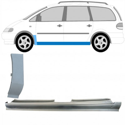 Täysi kynnys ja etulokasuojan korjauspaneeli varten Volkswagen Sharan 1995-2010 / Vasen / Sarja 10369