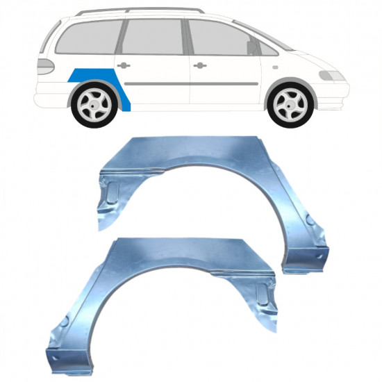 Takalokasuoja korjaussarja varten Volkswagen Sharan 1995-2000 / Vasen+Oikea / Sarja 9290