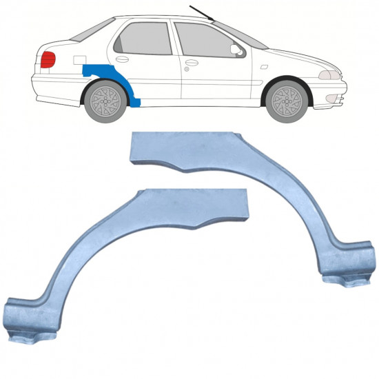 Takalokasuoja korjaussarja varten Fiat Siena 1997-2001 / Vasen+Oikea / Sarja 9939