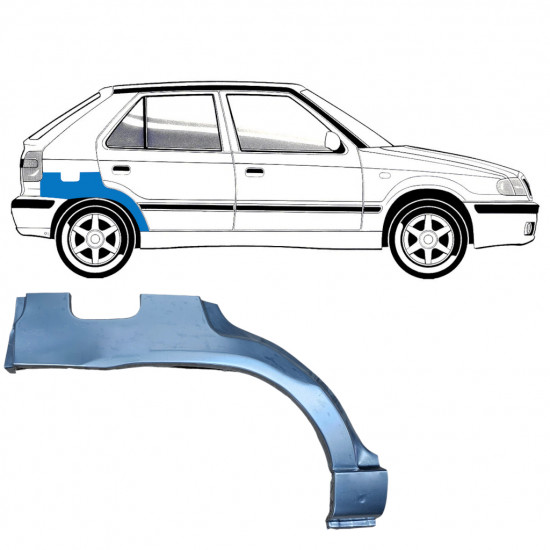 Takalokasuoja korjaussarja varten Skoda Felicia 1994-2001 / Oikea 8136