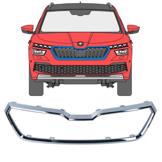 Säleikön kehys varten Skoda Kamiq 2019-2023 17226