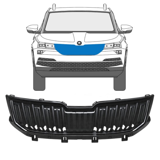 Säleikkö varten Skoda Karoq 2017-2022 / Sarja 17235