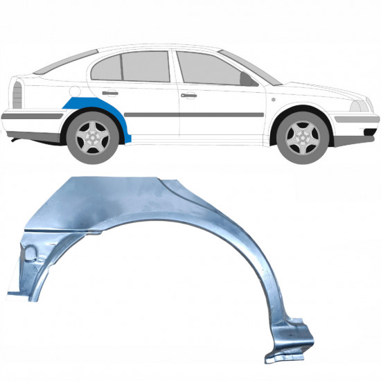 Takalokasuoja korjaussarja varten Skoda Octavia 1996-2010 / Oikea 7002