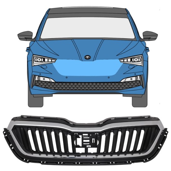 Säleikkö varten Skoda Scala 2019- 17229