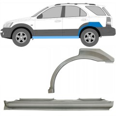 Kynnys ja takalokasuojan korjauspaneeli varten Kia Sorento 2002-2009 / Vasen / Sarja 11712