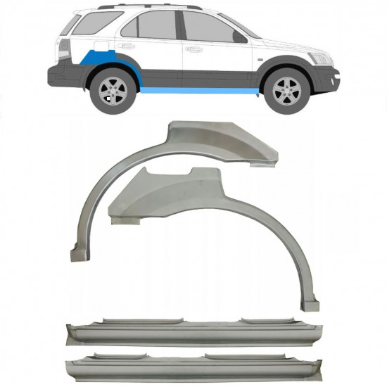 Kynnyspelti + takalokasuojan korjaussarja varten Kia Sorento 2002-2009 / Sarja 11713