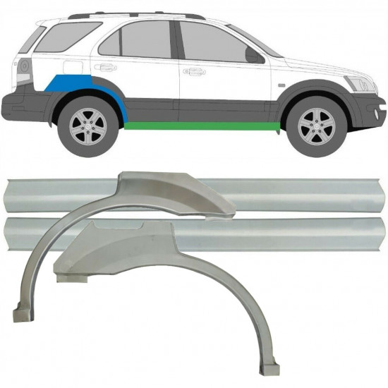 Kynnyspelti + takalokasuojan korjaussarja varten Kia Sorento 2002-2009 / Sarja 10696