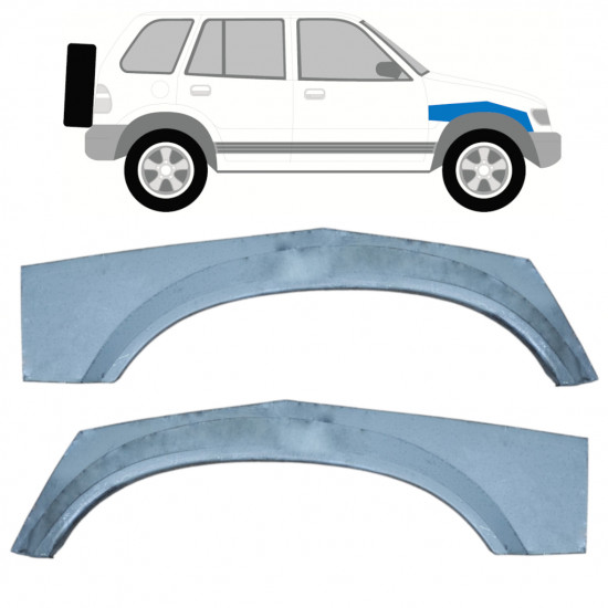 Etulokasuojan korjauspaneeli yläosa varten Kia Sportage 1994-2002 / Vasen+Oikea / Sarja 9979
