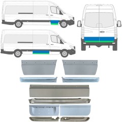 Sisäinen ja ulkoinen oven korjauspaneeli varten Mercedes Sprinter 2006-2018 / Vasen+Oikea / Sarja 11318