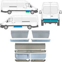 Sisäinen ja ulkoinen oven korjauspaneeli varten Mercedes Sprinter 2006-2018 / Vasen+Oikea / Sarja 11319