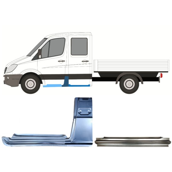 Korjauspaneeli aseta varten Mercedes Sprinter 2006-2018 / Vasen / Tuplakabiini / 14781