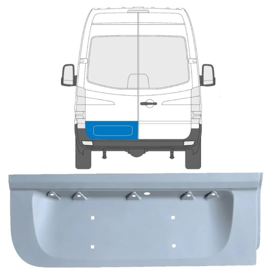 Takaoven ovipelti matala varten Volkswagen Crafter 2005-2017 / Vasen 17172