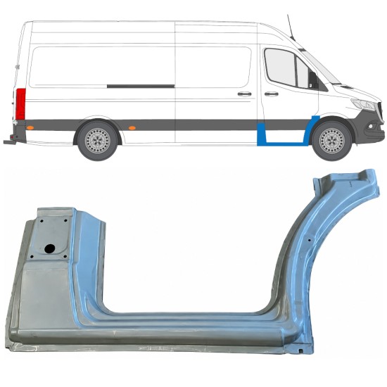 Kynnyksen ja etulokasuojan korjauspaneeli varten Mercedes Sprinter 2018- / Oikea 17090