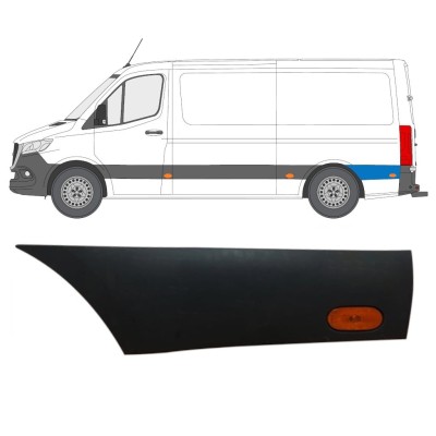 Takalokasuojan koristelista pyörän takana lampulla varten Mercedes Sprinter 2018- / Vasen / Sarja 16647