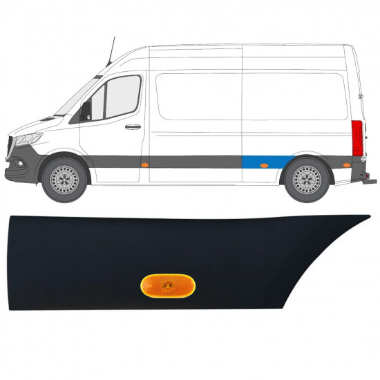Takalokasuojan koristelista lampulla varten Mercedes Sprinter 2018- / Vasen / Sarja 12969