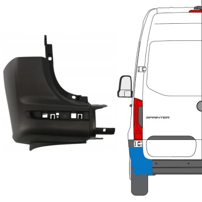 Takapuskurin kulma varten Mercedes Sprinter 2018- / Vasen 14944