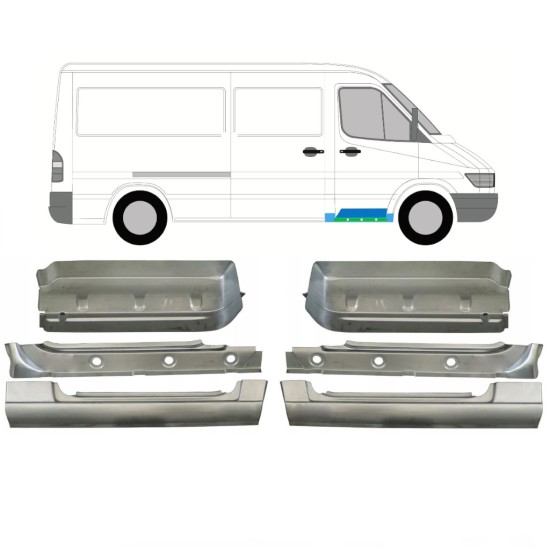Sisäkynnyksen, lokasuojan ja etuportaan korjauspaneeli varten Mercedes Sprinter 1995-2006 / Sarja 10534
