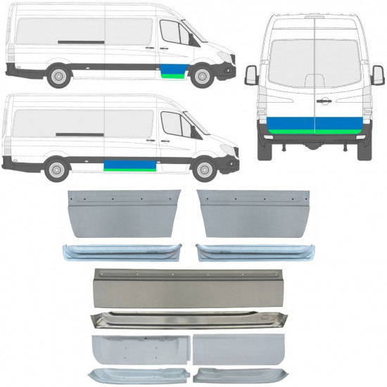 Sisäinen ja ulkoinen oven korjauspaneeli varten Mercedes Sprinter 2006 -  / Sarja 11318