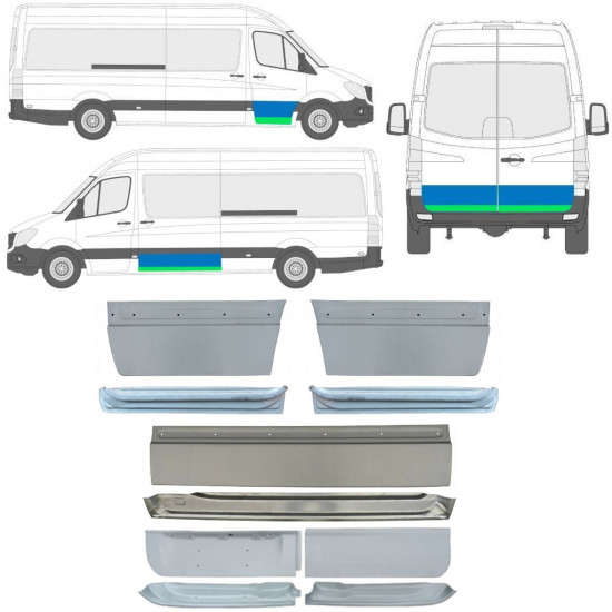 Sisäinen ja ulkoinen oven korjauspaneeli varten Mercedes Sprinter 2006 -  / Sarja 11319