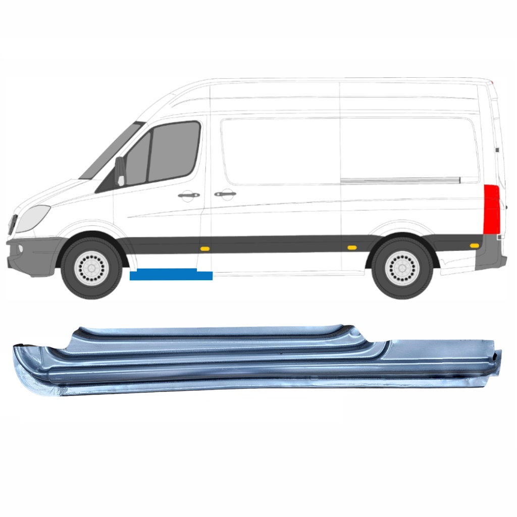 Helmapelti Etuoven Alle Varten Mercedes Sprinter 2006- / Vasen 8890