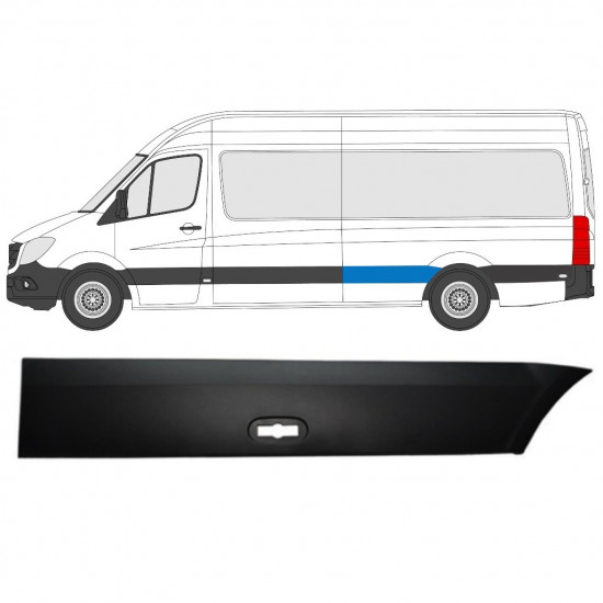 Takalokasuojan sivulista varten Mercedes Sprinter 2006- / LWB / Vasen 8027