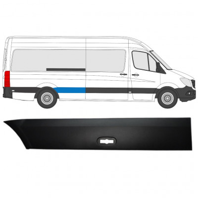 Takalokasuojan sivulista varten Mercedes Sprinter 2006- / LWB / Oikea 8026