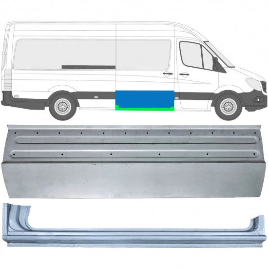 Sivuoven ja kynnyksen korjauspaneeli varten Mercedes Sprinter 2006- / Oikea / Sarja 11959