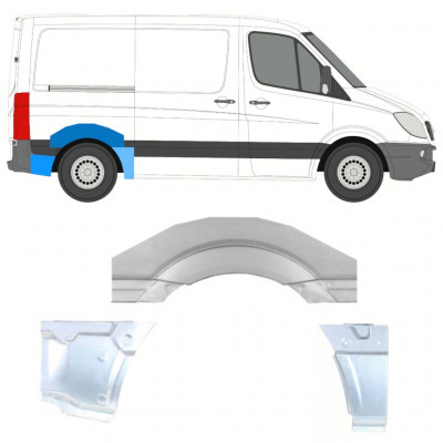 Takalokasuoja korjaussarja varten Mercedes Sprinter 2006- / SWB / Oikea / Sarja 11312