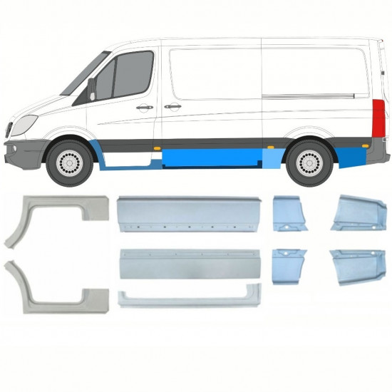 Korjauspaneeli aseta varten Mercedes Sprinter 2006- / MWB / Vasen+Oikea /  10258