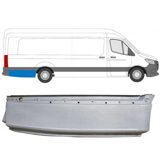 Takalokasuoja korjaussarja varten Mercedes Sprinter 2018- / XLWB / Oikea 8185