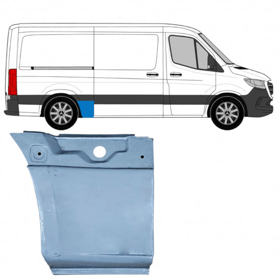 Takalokasuoja korjaussarja varten Mercedes Sprinter 2018- / SWB / MWB / Vakiomitta / Oikea 8189
