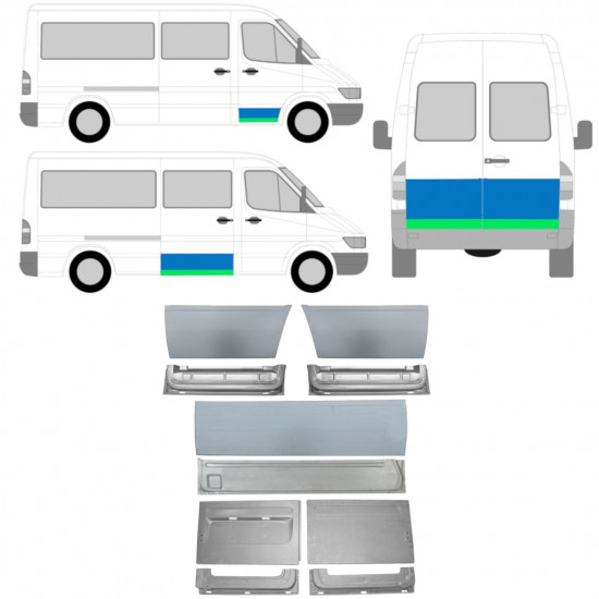 Sisäinen ja ulkoinen oven korjauspaneeli varten Mercedes Sprinter 1995-2006  / Sarja 11321