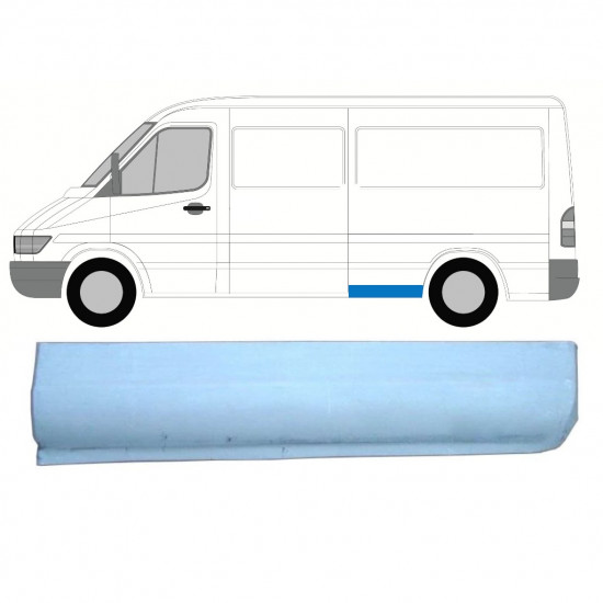 Takalokasuojan korjauspaneeli alaosa varten Mercedes Sprinter 1995- / MWB / Vasen 8143