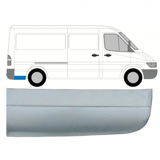 Takalokasuojan korjauspaneeli alaosa varten Mercedes Sprinter 1995- / MWB / Oikea 8144