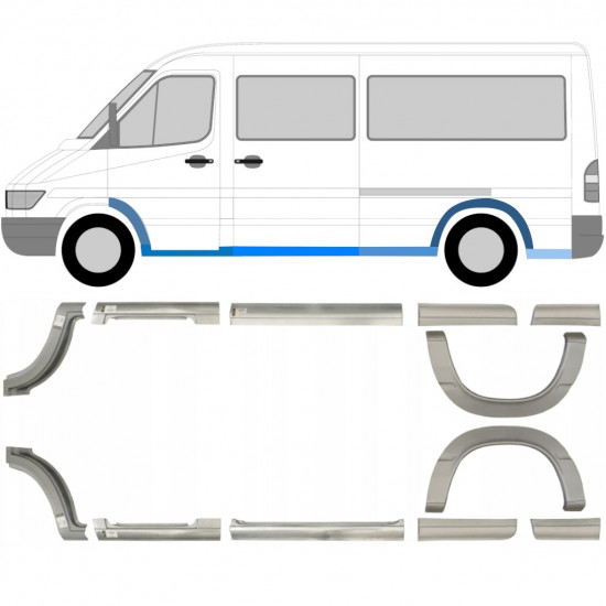 Korjauspaneeli aseta varten Mercedes Sprinter 1995- / MWB / Vasen+Oikea /  6756