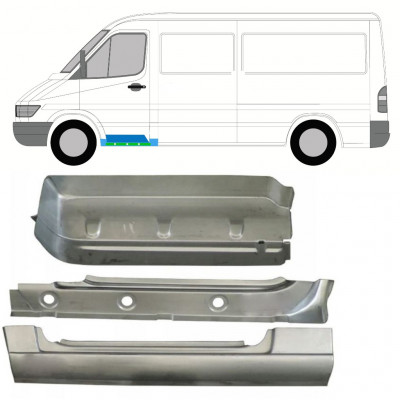 Sisäkynnyksen, lokasuojan ja etuportaan korjauspaneeli varten Mercedes Sprinter 1995-2006 / Vasen / Sarja 10530