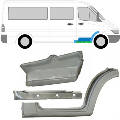 Sisäkynnyksen, lokasuojan ja etuportaan korjauspaneeli varten Mercedes Sprinter 1995-2006 / Oikea / Sarja 10521