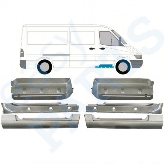 Sisäkynnyksen, lokasuojan ja etuportaan korjauspaneeli varten Mercedes Sprinter 1995-2006 / Sarja 10534