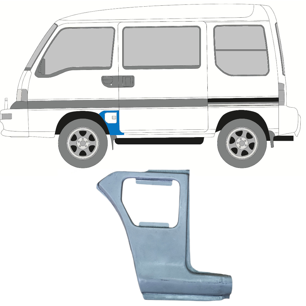 Etulokasuojan Korjauspelti Varten Subaru Libero 1993-1998 / Vasen 8153