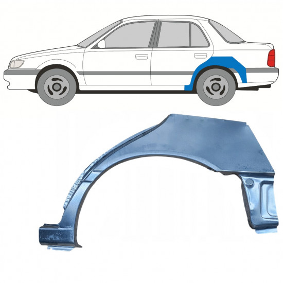 Takalokasuoja korjaussarja varten Nissan Sunny N14 1991-1994 / Vasen 11053