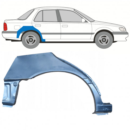 Takalokasuoja korjaussarja varten Nissan Sunny N14 1991-1994 / Oikea 11052